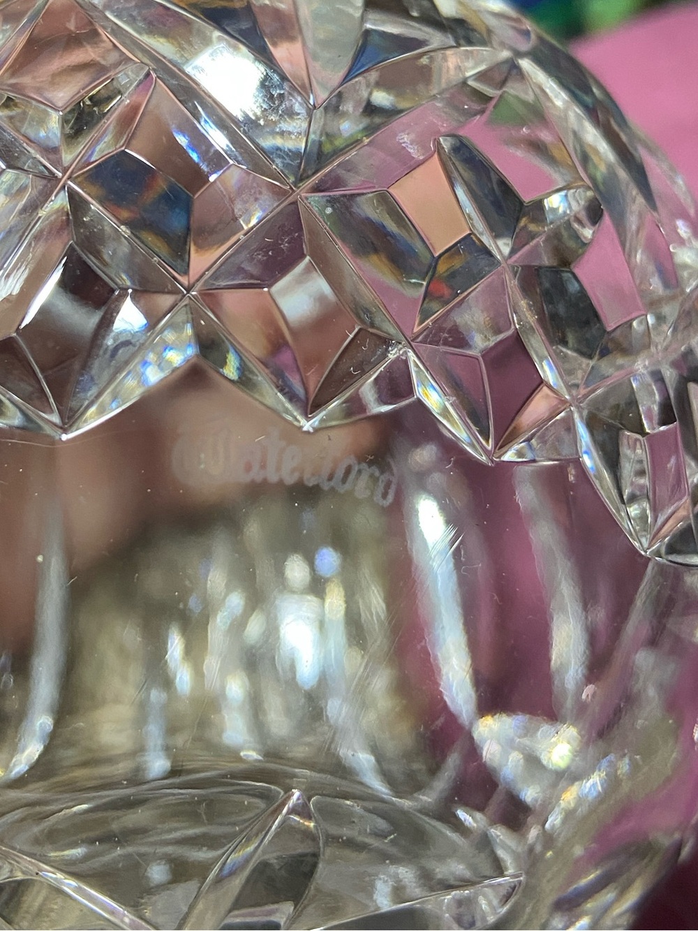 Waterford Crystal Lismore Small Rose Bowl Vase 3.5" Acid Etched Gothic Mark - Picture 4 of 4